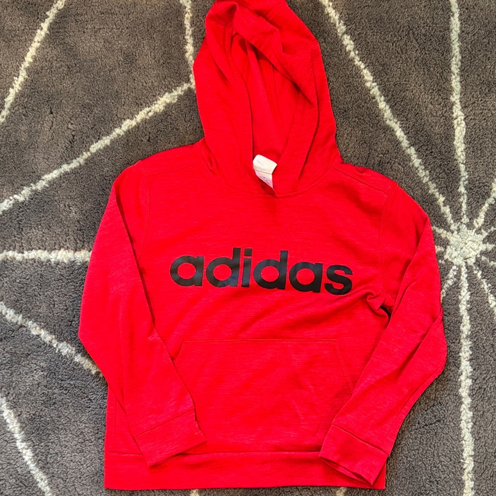 Adidas Hoodie Red Black, Size Boys Medium